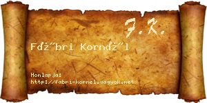 Fábri Kornél névjegykártya