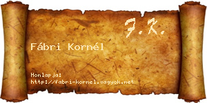 Fábri Kornél névjegykártya
