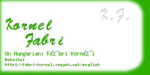 kornel fabri business card